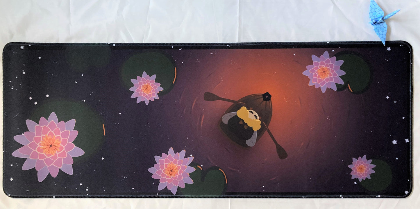 Floating Bee and Flowers Desk Mat