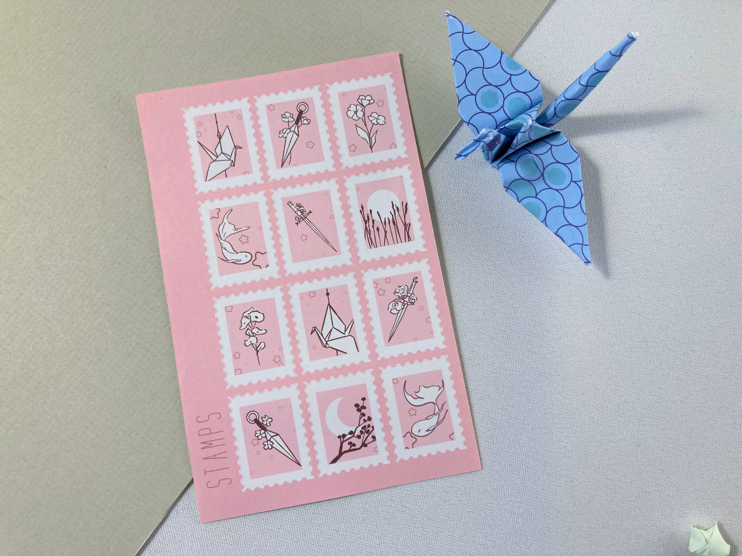 Pink Stamps Sticker Sheet
