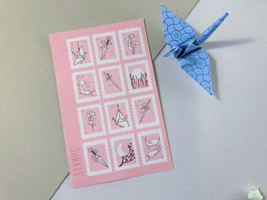 Pink Stamps Sticker Sheet